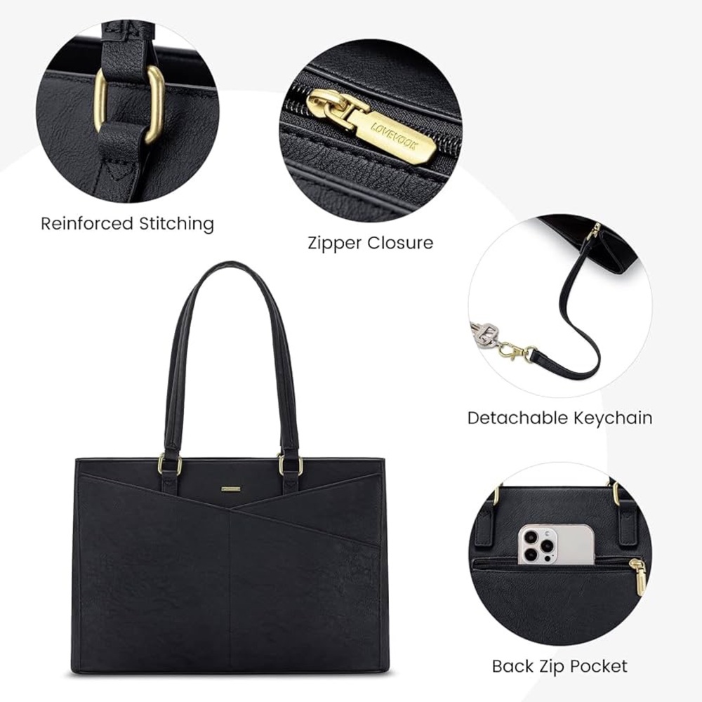 Lovevook NWT Black Women's Laptop Work/Travel
Minimalist ‘Business Fashion’ Bag - Picture 3 of 16